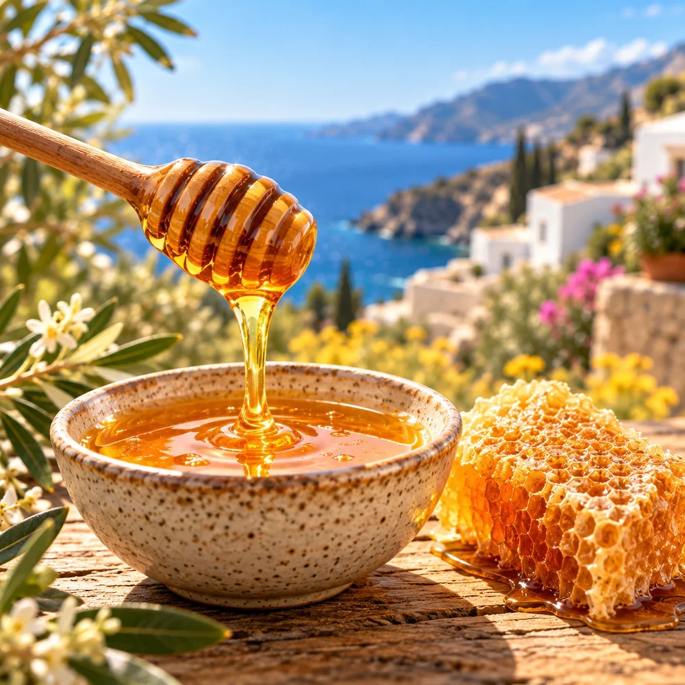 Raw honey with honeycomb